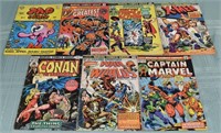 6 1970's Marvel comics and a Zap Comix; as is