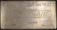 (1) 100 OZ .999 SILVER ENGELHARD BAR