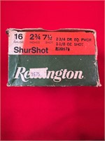 Box of Remington ShureShot 16 Ga 2 3/4" 7 1/2