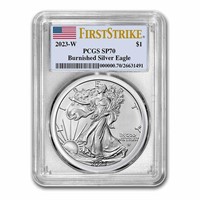 2023-w 1 Oz Burnished Silver Eagle Sp-70 Pcgs Fs