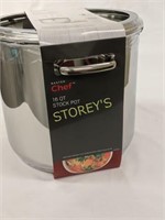 NEW MASTER Chef S/S 16qrt Stock Pot