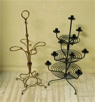 Metal Candle Stand and Umbrella Stand.