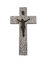 Granite Cross with Metal Crucifix