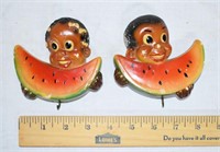 VINTAGE CHALKWARE BLACK AMERICANA WALL PLAQUES