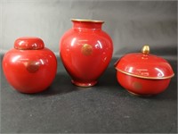 Estee Lauder Cinnabar Red Ginger Powder Jar Vase
