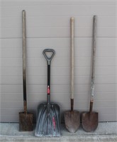 Assorted Garden Tools - Square Shovels, Spade