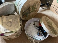 HAT BOXES WITH CRAFT SUPPLIES