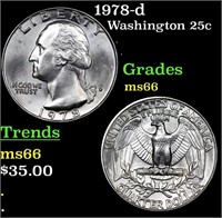 1978-d Washington Quarter 25c Grades GEM+ Unc