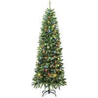 Artificial Prelit Pencil Christmas Tree with Stand
