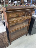 Antique oak 3 section stacked bookcase