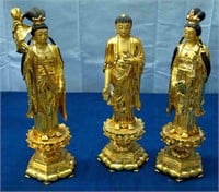 Western Shakyamuni Kwan-yin God Buddha Statue Set