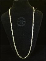 Sterling triple-strand necklace,,2’6 in. Length