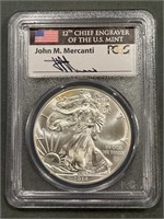 2014 Silver Eagle First Strike Signed Pcgs Ms70