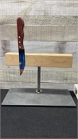 Maple Magnetic Knife Holder On Stone Base 14" Long