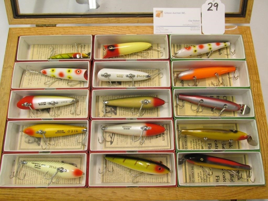 15 Heddon and Creek Chub lures in box  Live and Online Auctions on