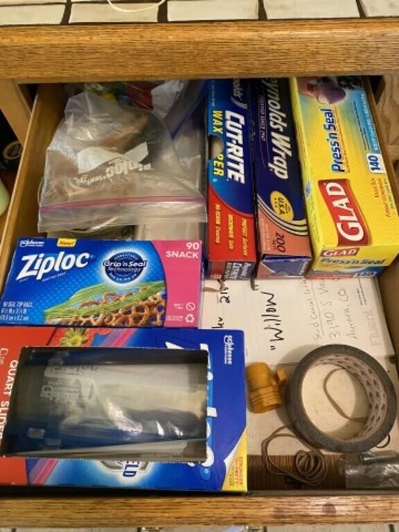 Contents of Kitchen Drawer & Cabinet