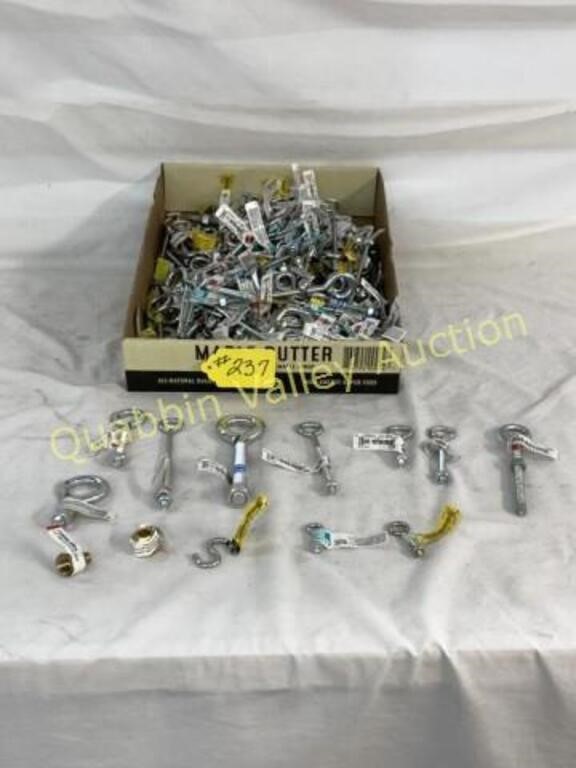 LARGE ASSORTMENT OF BOLT-ON EYE HOOKS