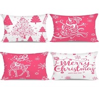 New, Artmag Christmas Pillow Covers 12x20 Set of