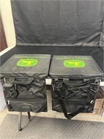 2 John Deere stadium seat cushion w/pockets,