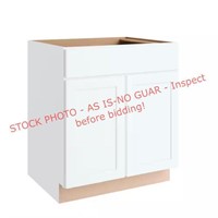 H.B. Sink Base Cabinet, Polar White, 30x24x34.5in