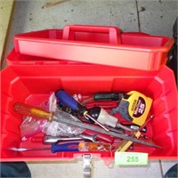 ACE TOOL BOX W/ ASST. TOOLS- SCREWDRIVERS, WIRE >>