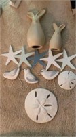 Sand dollar, geese, and other nature theme decor