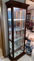 Solid Wood w/ glass shelves curio cabinet, side