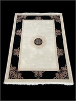 Cauro Ivory Black Border Area Rug