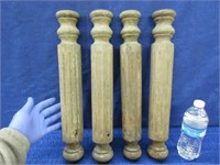 4 antique wooden legs - 18in long