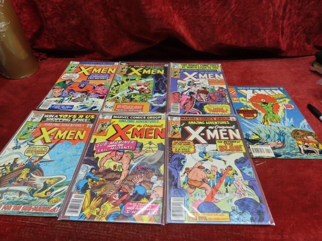 (7)Vintage X-men comic books.