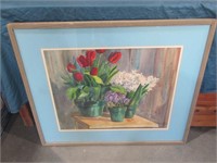 Floral Print in Wood Frame 27" x 31"