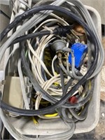 Tote of miscellaneous electrical