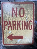 Metal No parking sign