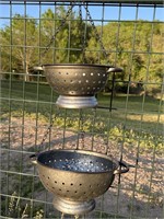 2 Hanging  Colanders Pots to Drain & Spring