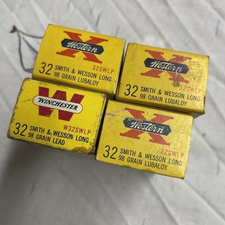 4 Boxes 32 S & W Ammo Western & Winchester