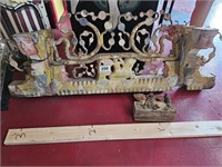 Antique Folk Art Goat Cart Piece Iron & Wood 36" L
