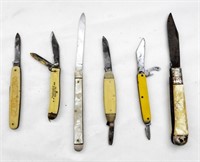 (6) VINTAGE FOLDING POCKET KNIVES