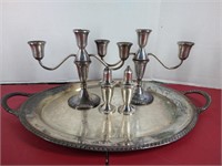 Sterling S&P, Candleabra, Tray Silver Plate