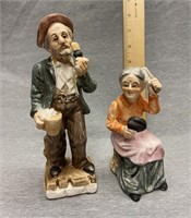 Vintage Norleans Japan Old Man & Woman Figurines