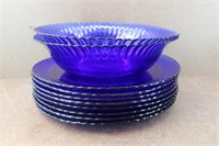Vintage Colorex Brazil Cobalt Blue Plates & Bowls