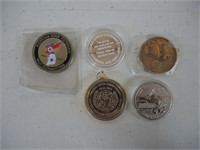 5 MILITARY,STATES & OTHER COLLECTOR TOKEN COINS