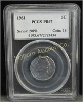 1961 Nickel Graded PR67 by PCGS