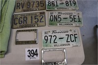 (5) License Plates & (2) Plate Toppers