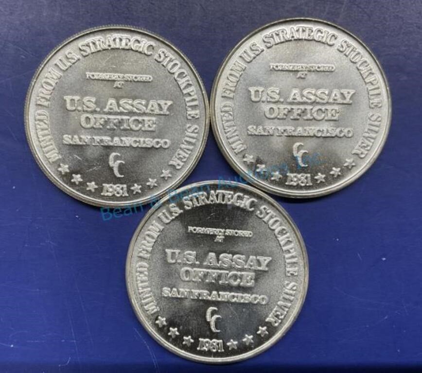US silver assay office 1 ounce rounds
