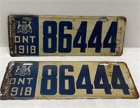 1918 Ontario licence plate 864554
