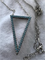 Sterling Silver Necklace w/ Milky Blue Stones