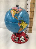 Ohio Art Tin Litho Globe, 6” Diameter