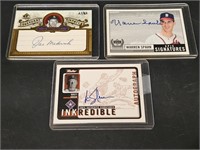 3- Autographed Baseball Cards, Joe Medwick 21/82,