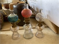3 Miniature Oil Lamps