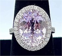 $15,631  17.23 cts Kunzite & Diamond 14k Ring